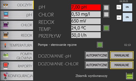 Sterownik PCS - interfejs menu