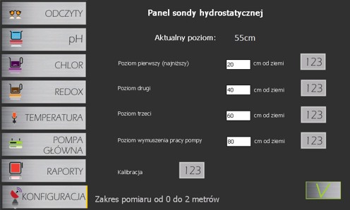 Panel sondy hydrostatycznej